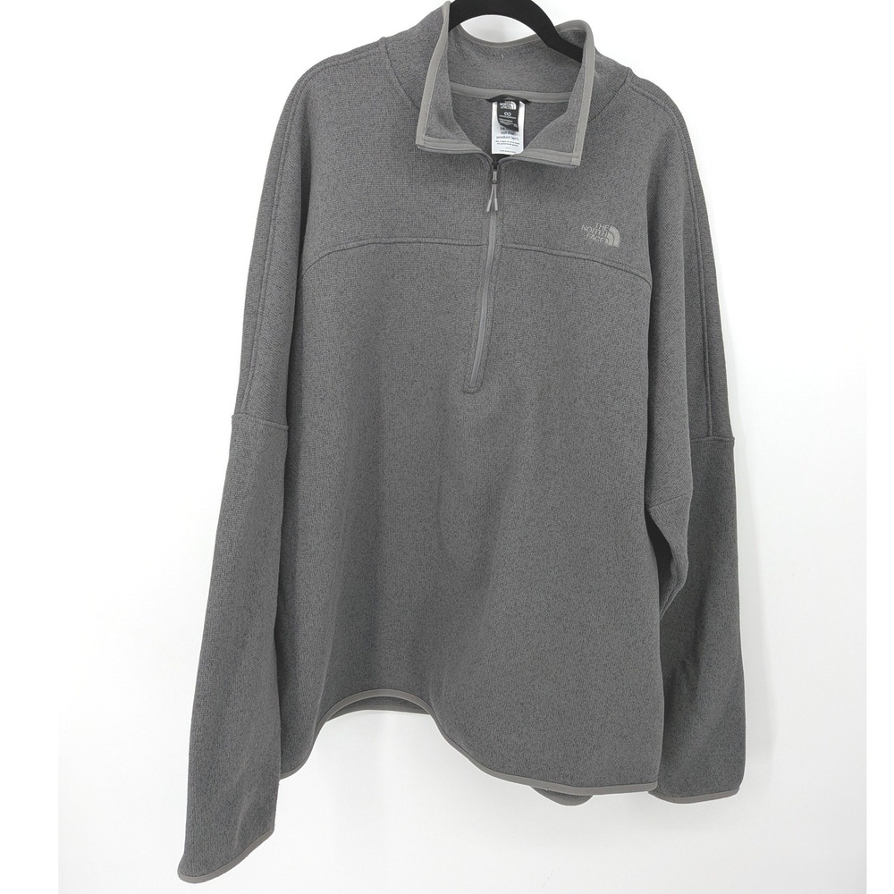 North Face Quarter Zip Pullover Mens XXL Gray Circular Design Fleece Gorpcore
